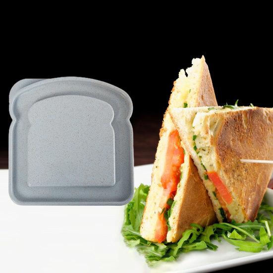 Bento Box with Lid Moisture-proof Easy Clean Toast Shape Portable Sandwich Food Storage Case Daily Use