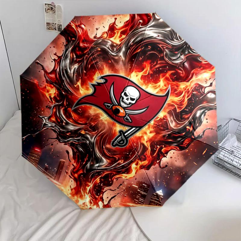 Tampa Bay Buccaneers2pattern, automatic folding umbrella, portable and foldable design, 8 ribs, a Christmas or birthday gift.