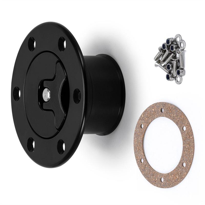 New Aluminum Billet Fuel Cell/6 Bolt Surface Oxidation Fuel Surge Tank Cap Flush Mount ID 35.5Mm Openings