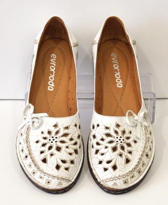 Балетки 1459 Белые кожа