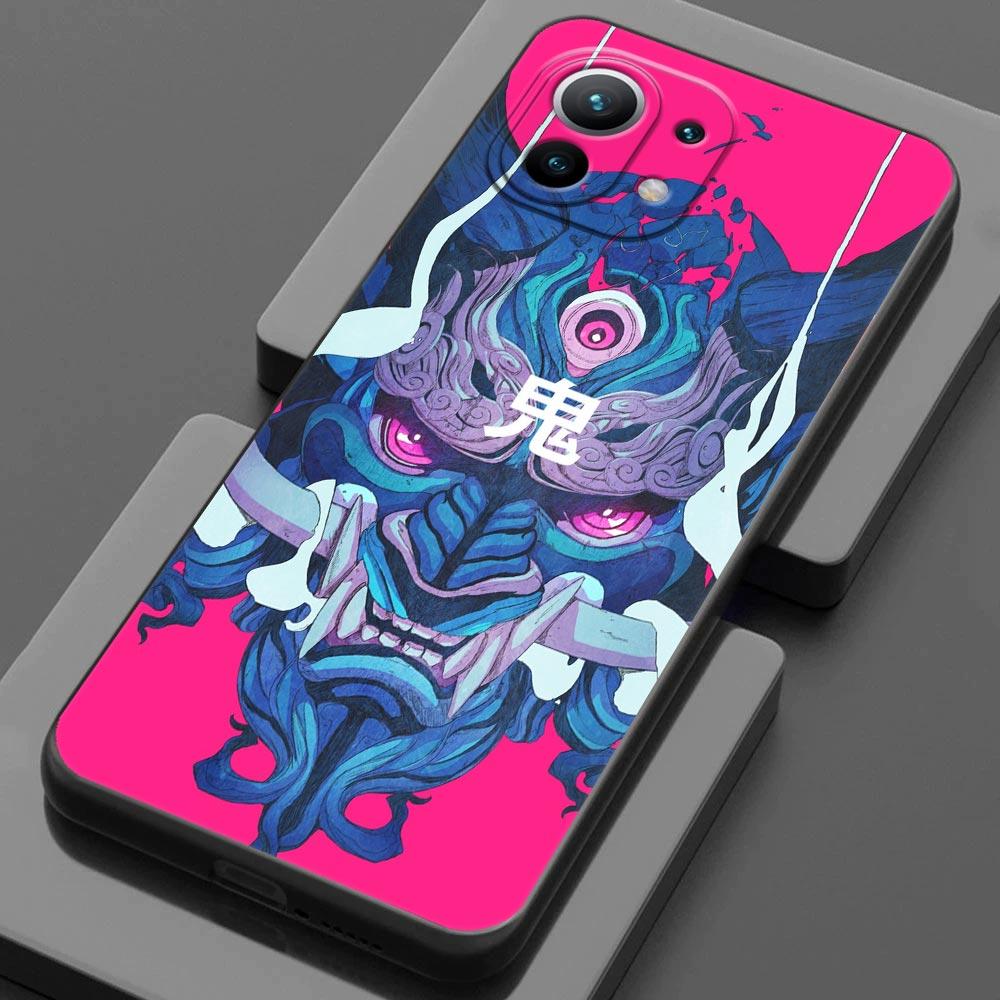 Чехол для телефона Xiaomi Mi 11 Lite 5G NE 11X 11T 12 Pro Poco F1 F3 X3 GT X4 NFC Pro, чехол самурайская маска Они, татуировка, дракон, искусство