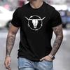 Summer Men's Casual Short Sleeve T-shirt Pattern Print Fashion Loose Comfortable Round Neck Men's Cotton Short Sleeve T-shirt