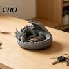 Декоративный поднос для комода, 3D-печатный фэнтезийный дракон, поднос для украшений, готический настольный органайзер с крыльями, мифическая фигурка-чаша для ключей, для прикроватной тумбочки,