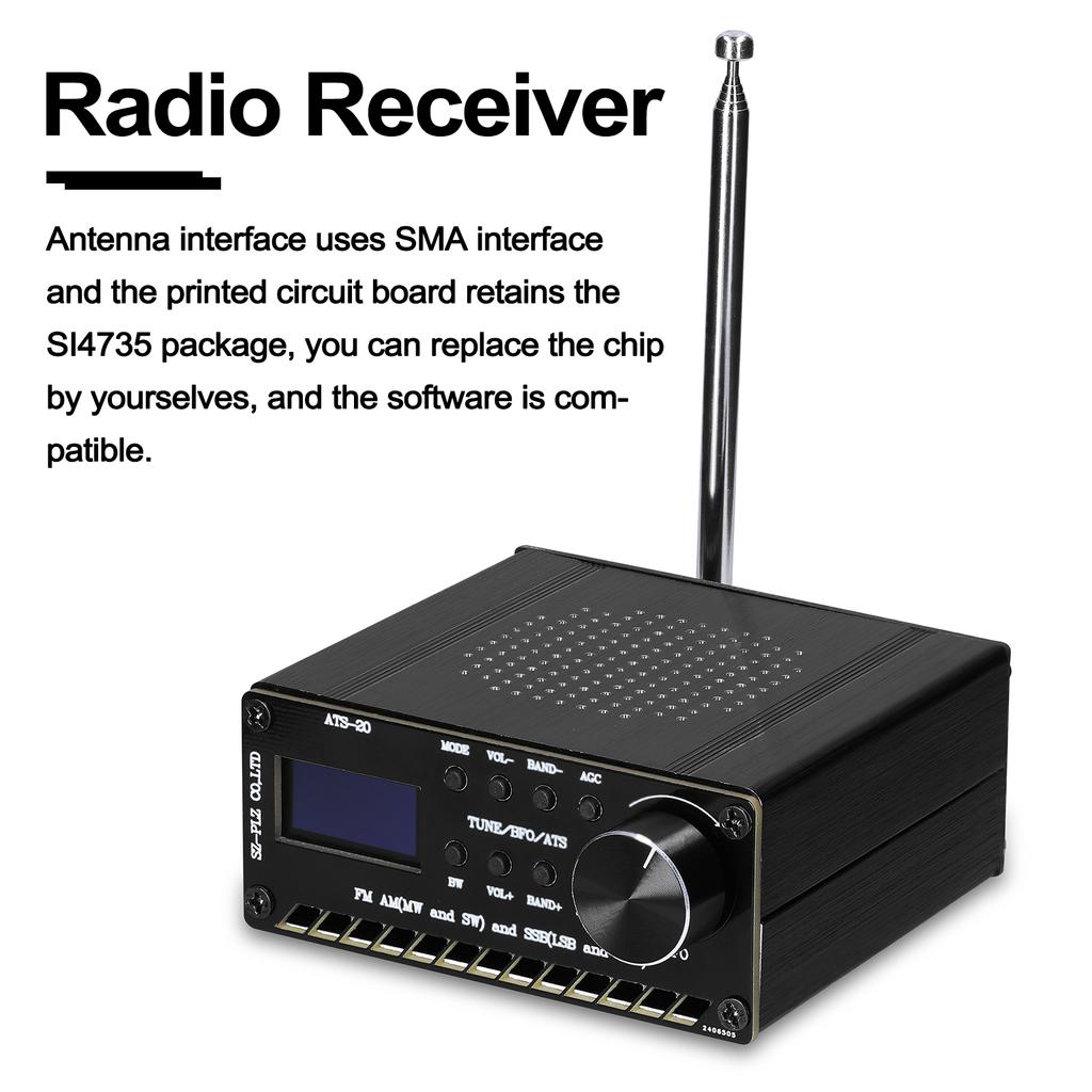 ATS-20 SI4735 Полнодиапазонный Радиоприемник FM AM (МВт и ЮВ) ССБ (LSB и USB) Покрытие коммерческих любительских радиодиапазонов