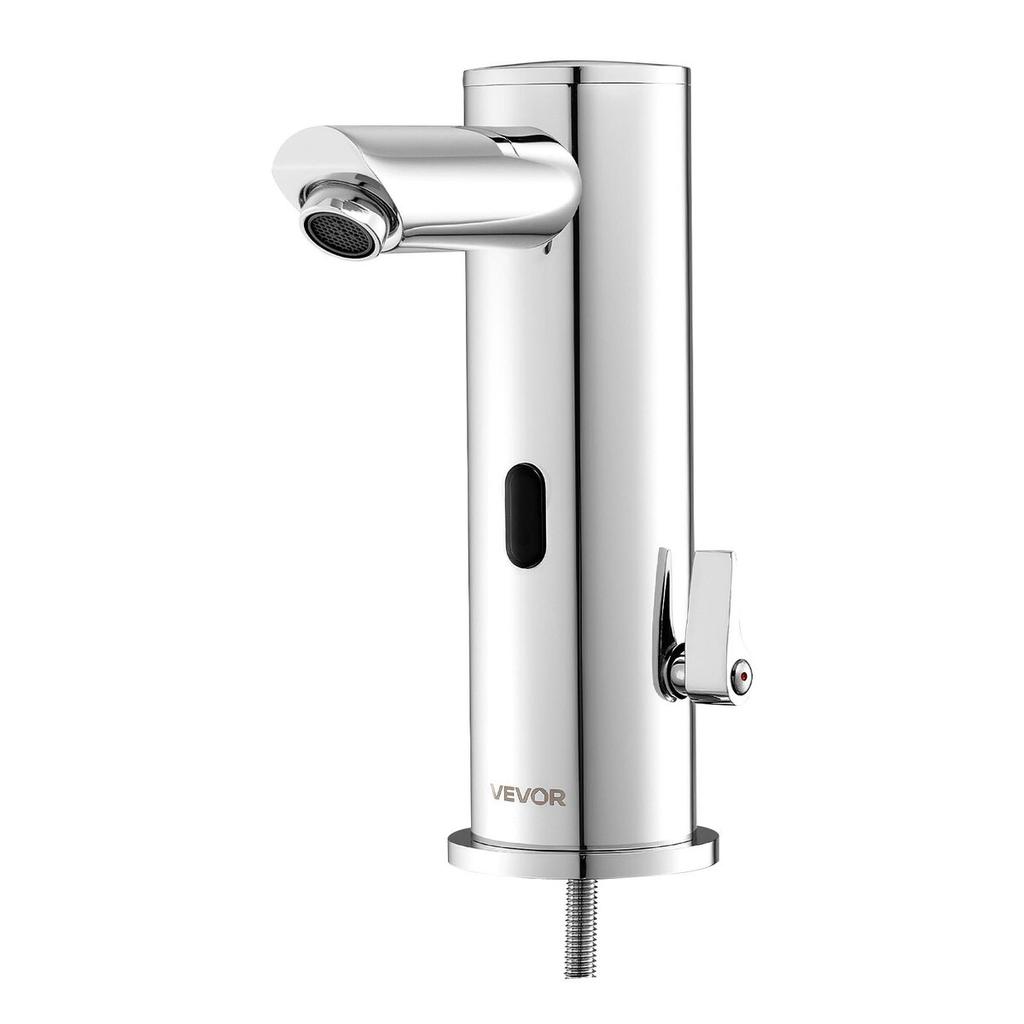 Touchless Bathroom Sink Faucet, Automatic Motion Sensor Restroom Toilet Faucet, Hands Free Adjustable Cold Hot Single Handle Water Mixer Battery