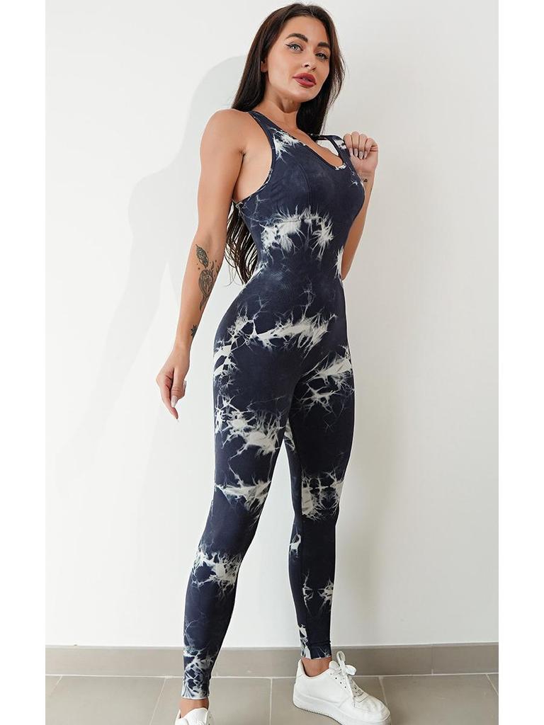 Женский дышащий комбинезон в европейском и американском стиле для занятий йогой и фитнесом на весну и осень.