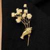 French Hand-Shaped Corsage Brooch Creative Suit Dress Corsage Accessory Premium Suit Coat Pin  Gift
