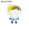 2023 New Fashion Acrylic Rainbow White Cloud Pendant Brooch Ladies Exaggerated Cartoon Cute Badge Lapel Brooch Jewelry