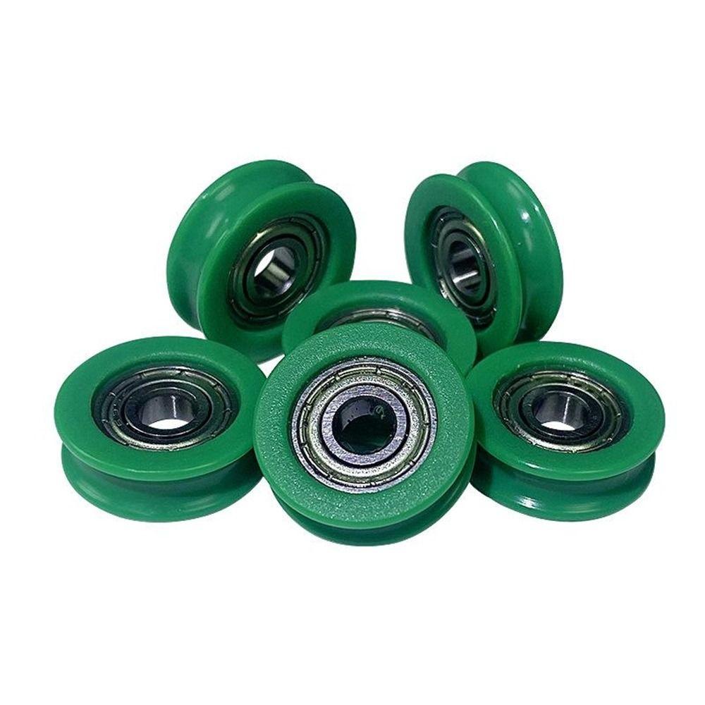 10Pcs Nylon POM Bearing Pulley Stainless Steel Rubber-Coated Pulley  for Doors Windows