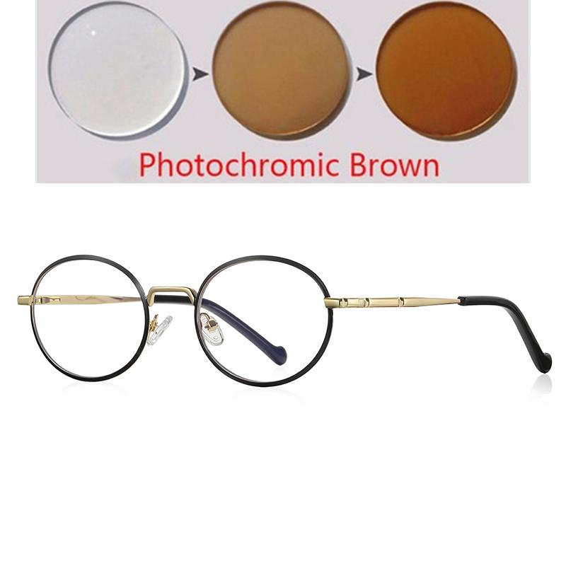 Small Frame Oval Nearsighted Glasses For Women Spring Leg Steampunk Student Myopia Photochromic Eyeglasses 0 -0.5 -0.75 To -6.0