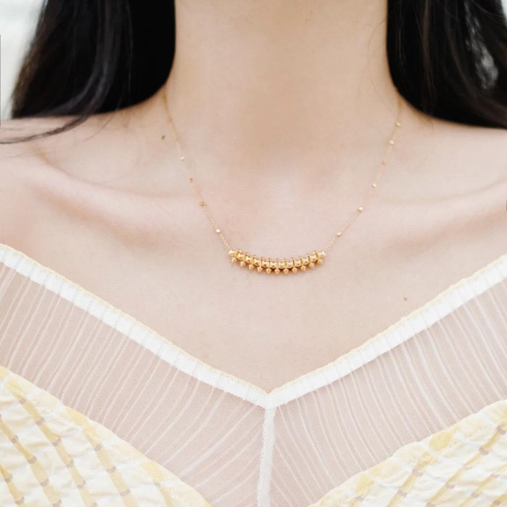 European Luxury Jewelry 925 Sterling Silver Willow Nail Necklace Women's Fashion Rose Gold Pendant Classic Brand Party Gift