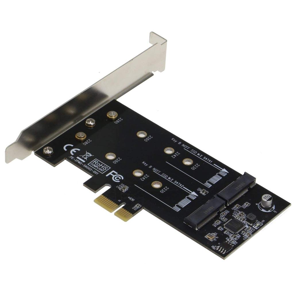 Адаптер Sedna PCI Express Dual M2 B SATA SSD с низкопрофильным кронштейном не - (Ключ 6G) (SSD-накопитель включен).