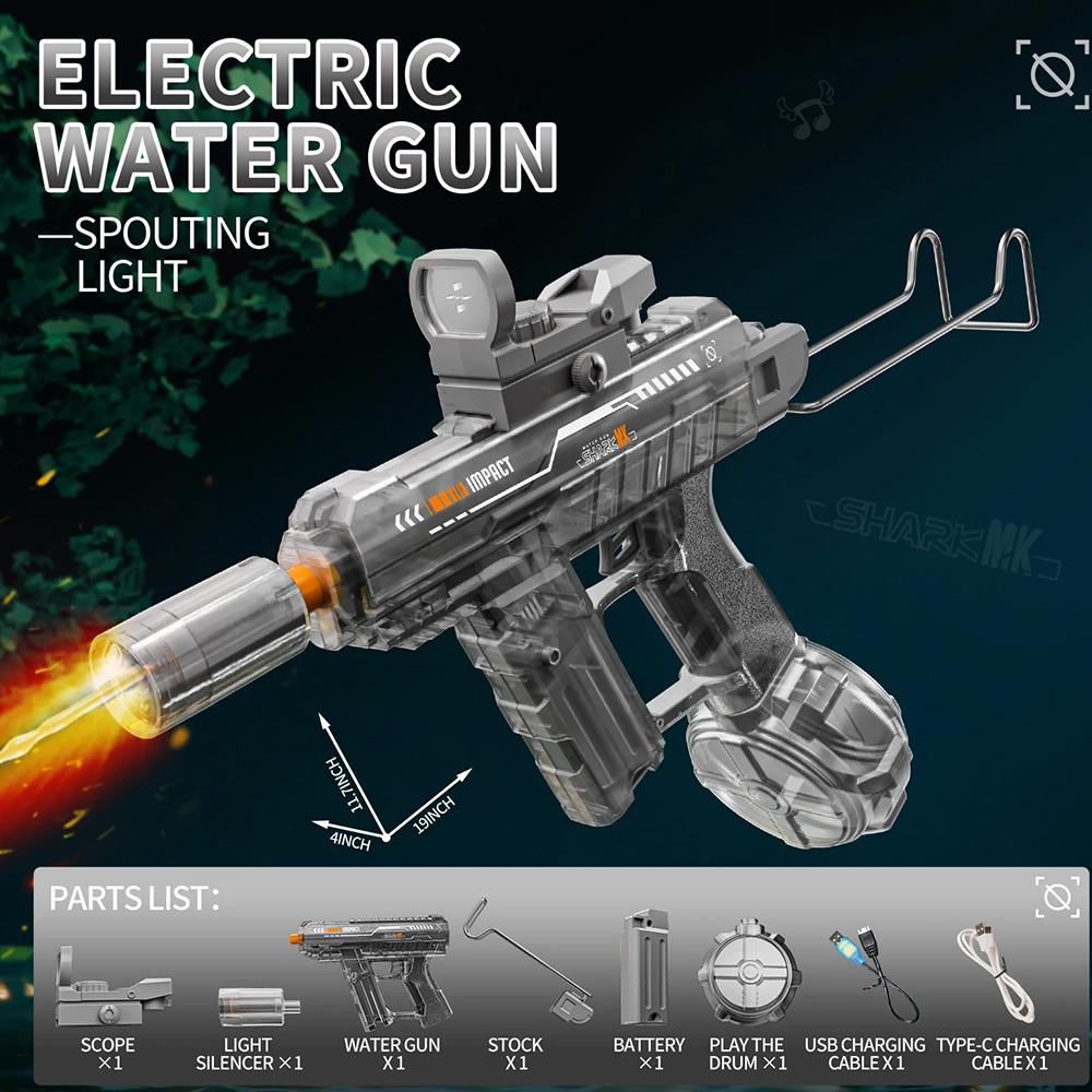 НОВЫЕ Электрические Водяные Пистолеты M416 LED Симуляция Огня для Детей Большой Объем Автоматический Непрерывный Водяной Пистолет Мальчик Лето Наружные Игрушки