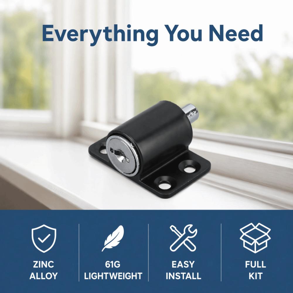 Black Window Safety Lock Zinc Alloy Door Window Lock Safety Door Lock Home