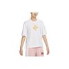 Pattern Print Logo Crew Neck Short Sleeve T-Shirt Women Tops White FB8210-100