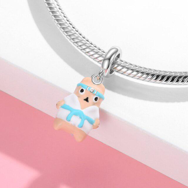 Красочные эмалевые бусины, многофункциональная подвеска в виде пирата, воина, животного, кошки, 925 пробы, изготовление ювелирных изделий из серебра, подходит для оригинального браслета с подвесками