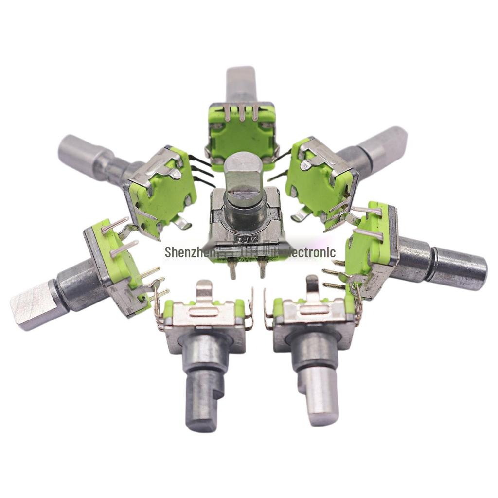 LJV Lin Ji Wei EC11 Car Console Navigation Volume Encoder & Switch - 360° Rotation, Half Shaft with Switch