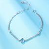 Sterling Silver S925 Geometric Heart Bracelet Affordable Luxury Fashion Diamond Simple Special-Interest Design Style