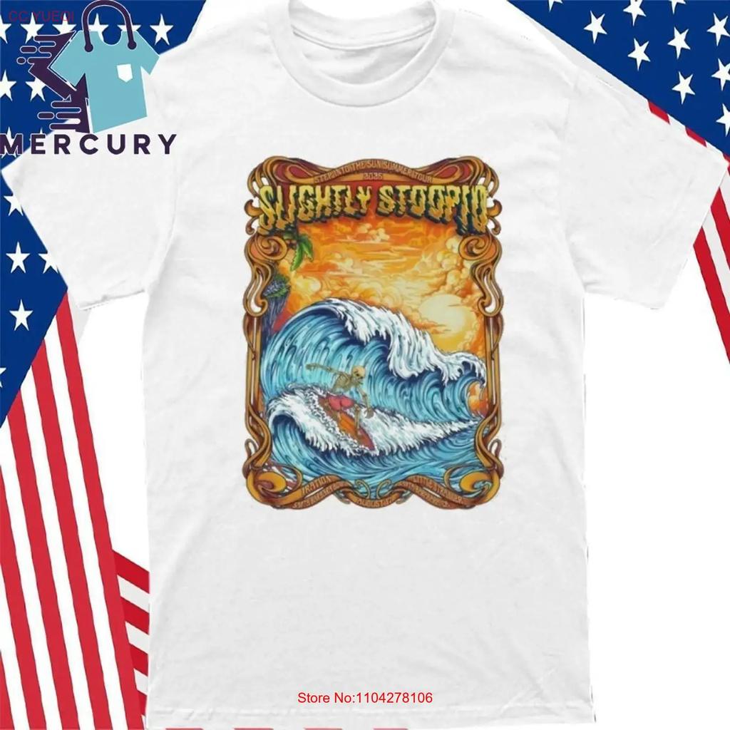 Slightly Stoopid Санта-Барбара, Калифорния, 17 августа 2025 г. Тур Футболка винтажная Стиранный Унисекс Топ для Повседневной Носки Растянутый