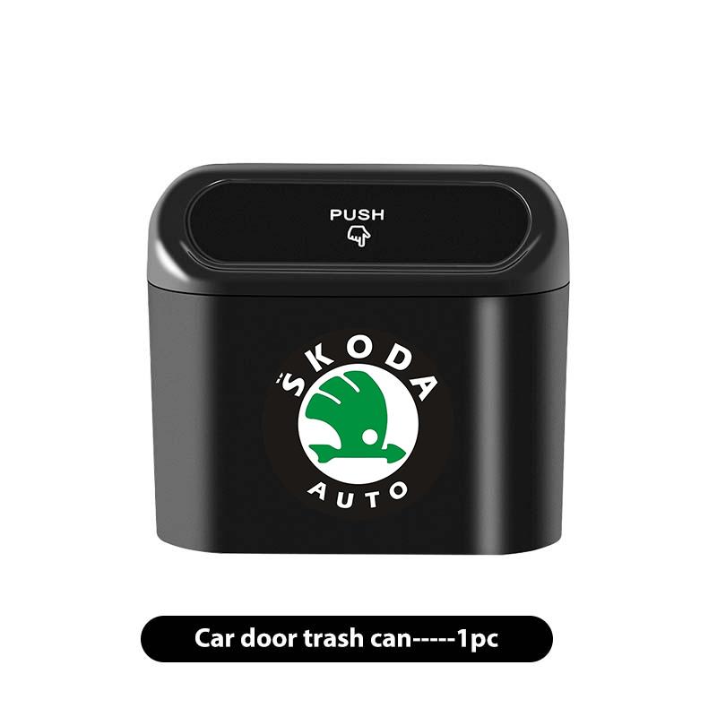 AAABT1 Hanging Car Trash Can Garbage Dust Case Storage with Lid Bin For Skoda Fabia Kamiq Superb Scala Enyaq-iV MK3 VisionS Yeti