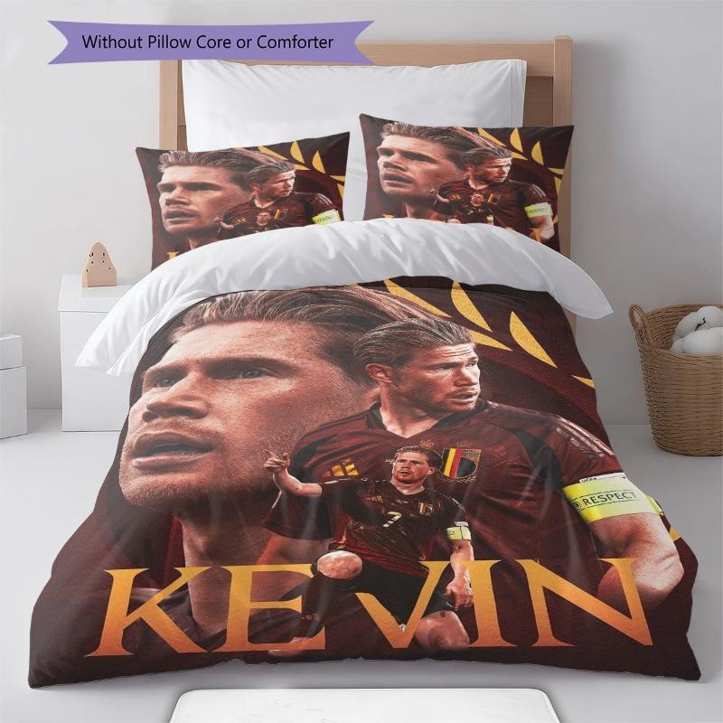 Kevin De Bruyne Belgium National Team Portrait Print 3 Pieces Duvet Cover Set Football Sports Bedding Bedroom Decor Without Pillow Core Comforter
