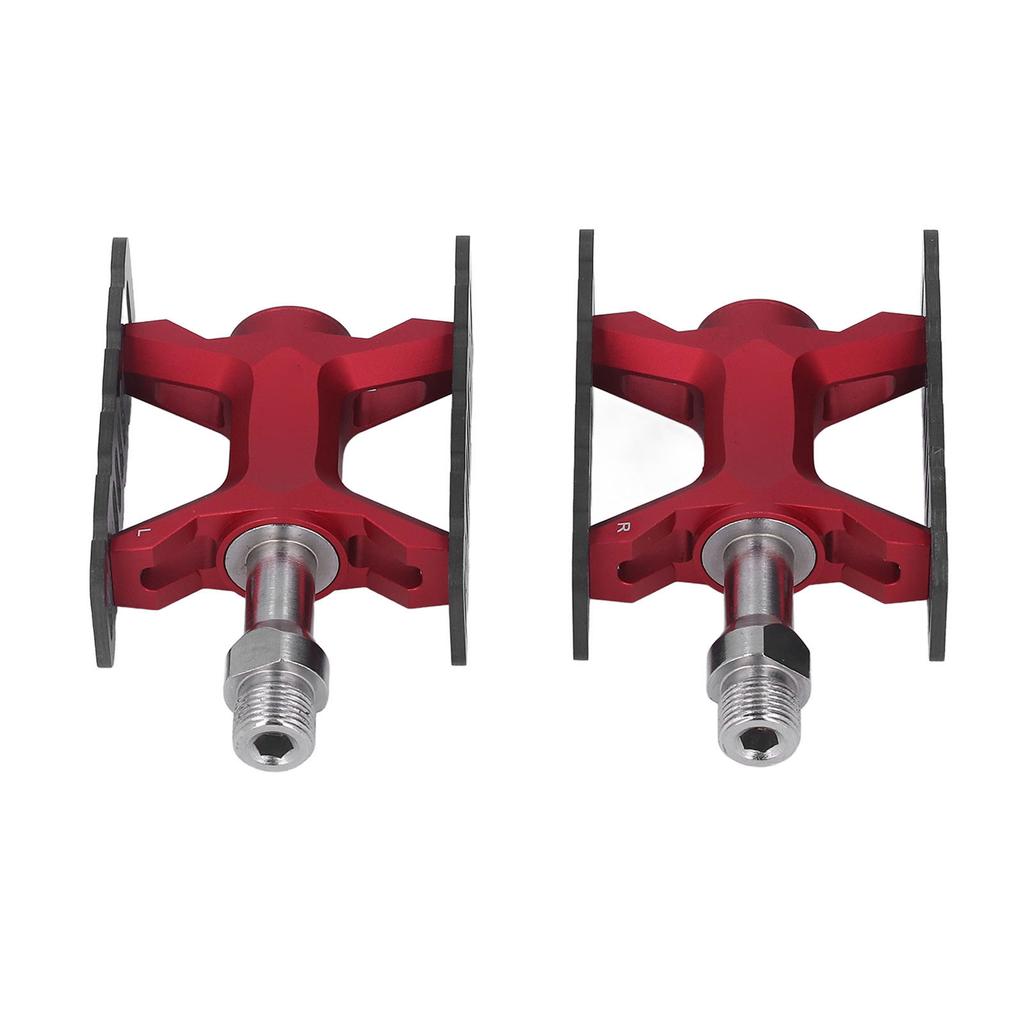Bike Pedals Rust Proof Prevent Slip Lightweight DU Bearing Bicycle Flat Pedals for Folding Mountain Bikes 1 Pair Red
