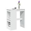 VidaXL Bar Table with Shelves White Engineered Wood, Pub Table, High Table, Bar Stool Table, Bar Table 854337