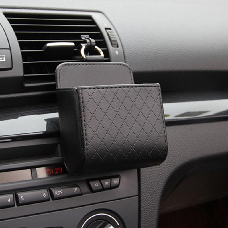 Car Air Outlet Storage Bag Portable Hanging Car Storage Box Leather Multi-function Packing Box Convenient Practical for Any