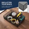 Iron Metal Desk Organizer Hollow Mesh Office Storage Basket Stationery Storage Box  Desktop Use