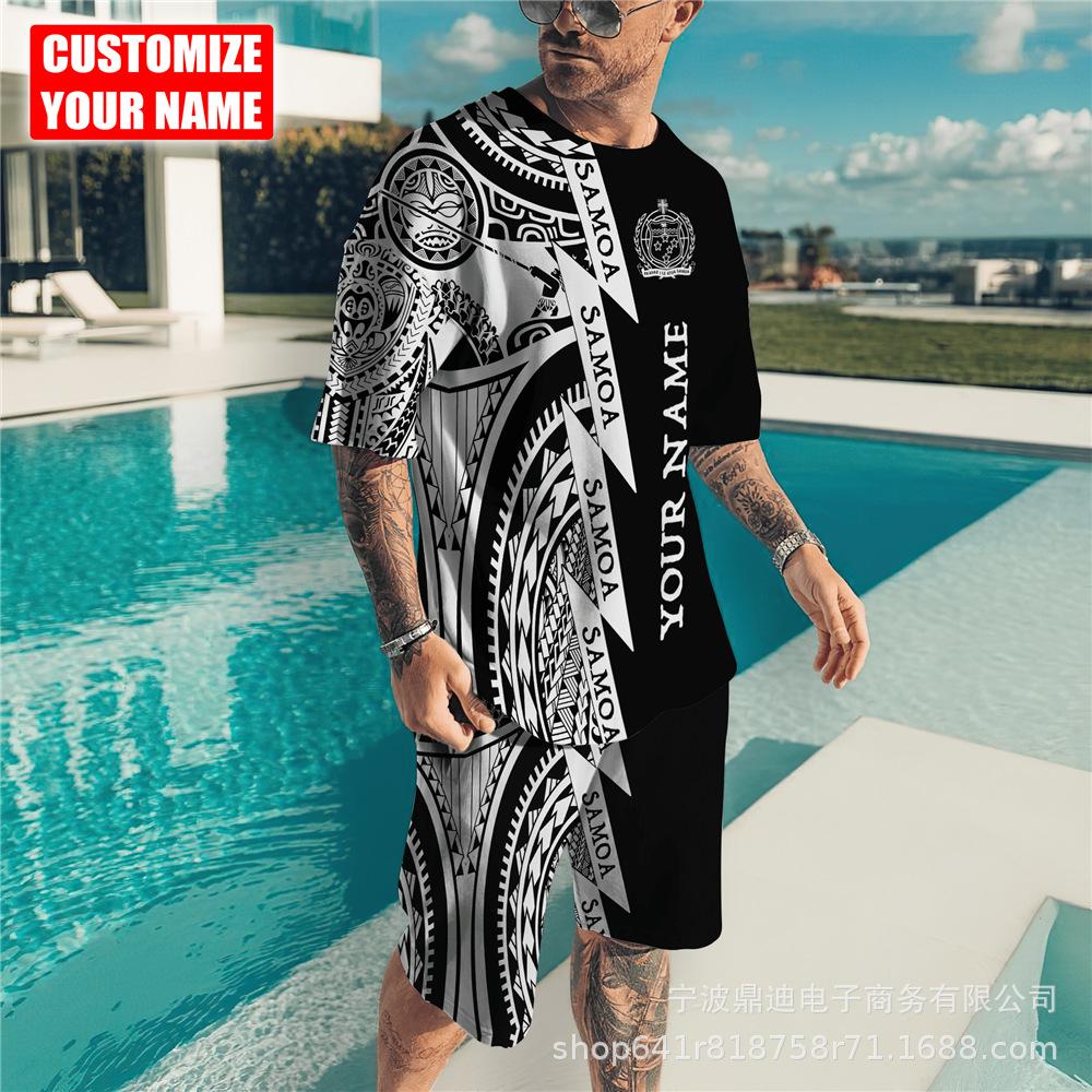 Летняя мужская футболка с 3D принтом и круглым вырезом, шорты с короткими рукавами, комплект из двух предметов, модная повседневная классная уличная одежда, спортивный костюм большого размера