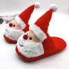 Women Indoor Santa Claus Slippers Home Floor Christmas Anti-slip Warm Cotton Shoes Women Casual Cute CartoonFurry Fluffy Slides