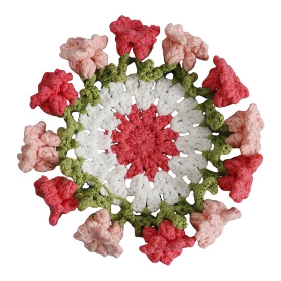 Подставки под стаканы ручной работы «Ландыш», термостойкие подставки под чашки для кофе и чая, 4,7 дюйма, декоративный коврик для напитков ручной работы, домашний декор