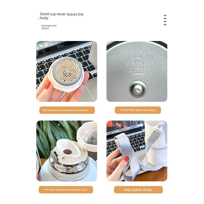 Large Capacity Vacuum Cup 316 Stainless Steel Tea Water Separation Teapot Portable Outdoor Car Water Cup Thermal Pot