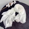 Pure White Modal Cotton Scarf, Plant Dyeing, Blue Dyeing, Tie-Dyeing, Special White Scarf For Hand Dyeing, Teaching White Embryo Cloth.