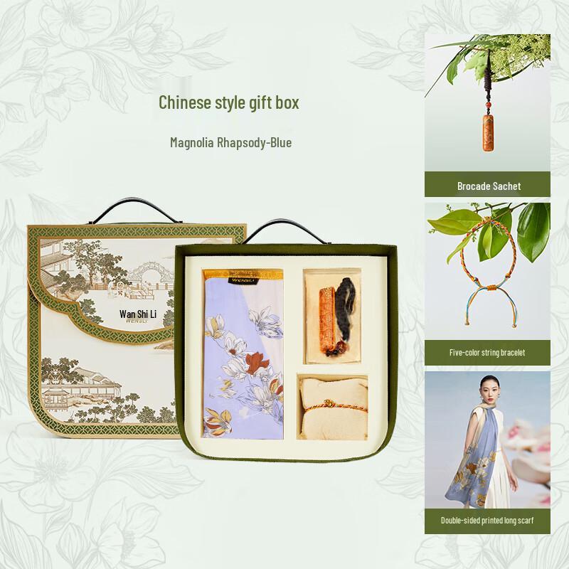 Wanshili Chinese Style 100% Mulberry Silk Scarf