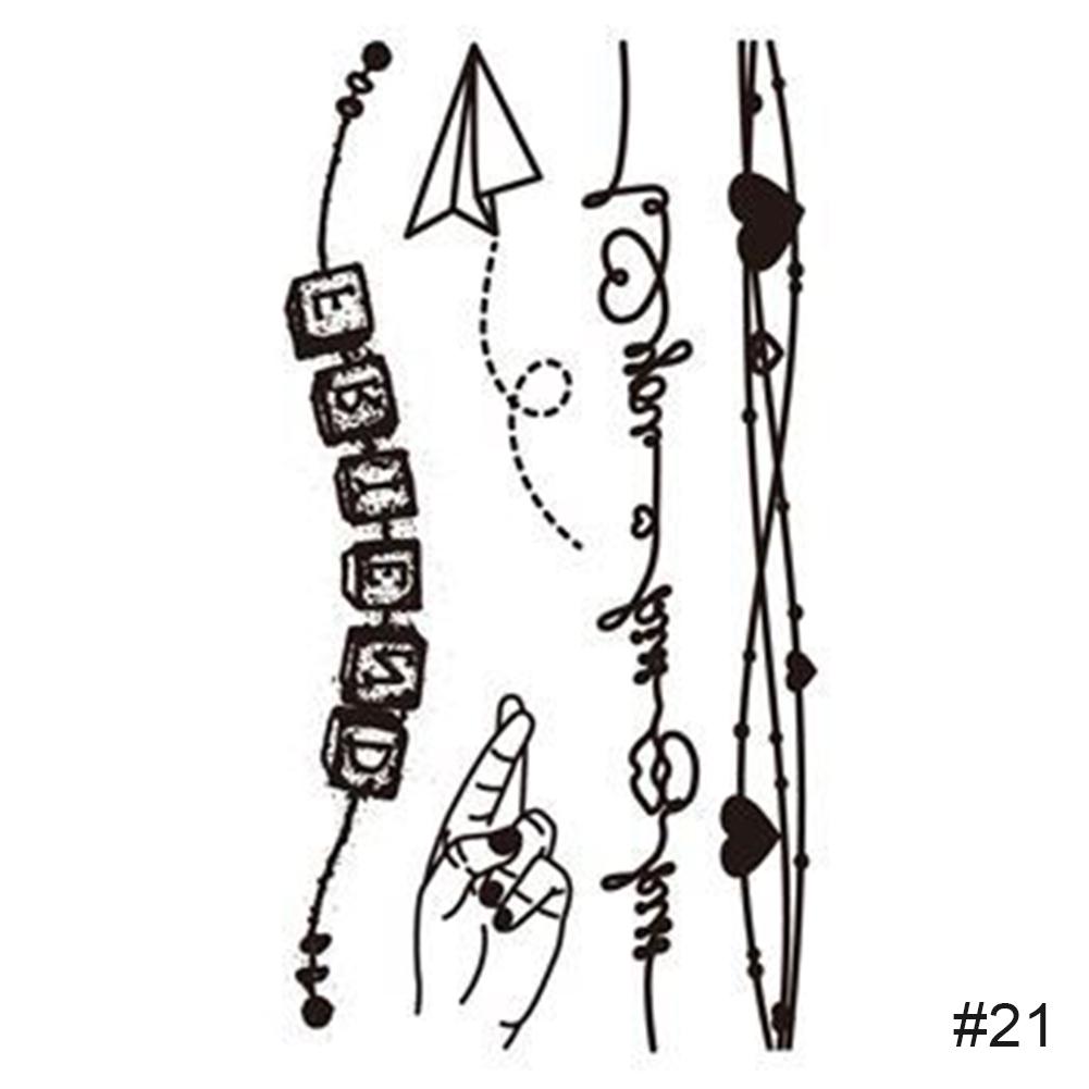 Простые черные маленькие свежие татуировки наклейки водонепроницаемые долговечные татуировки наклейки рука нога грудь боди-арт татуировки наклейки