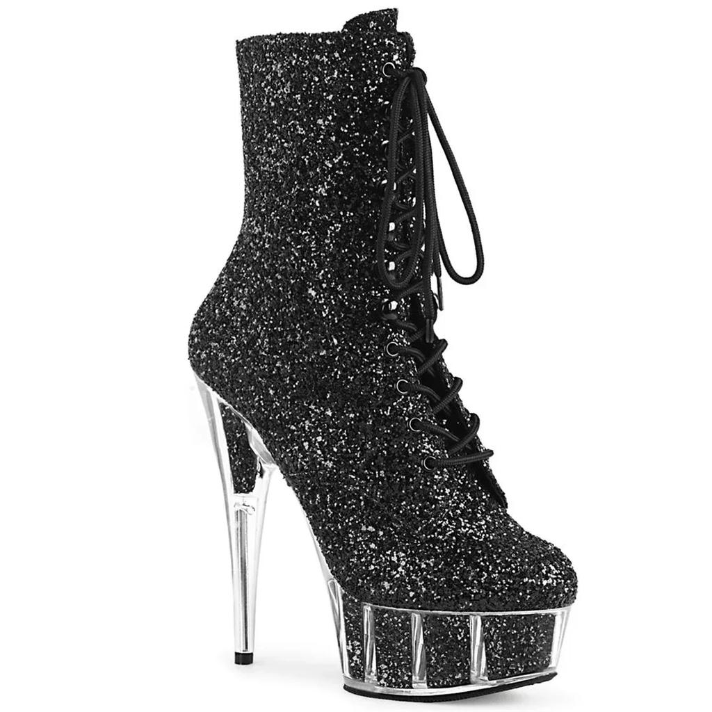 Fashion Luxury Fashion Sexy Knight Female 8 Inch High Heel Platform Ankle Boots for Women Autumn Winter Shoes Black Pole Dancing Boots