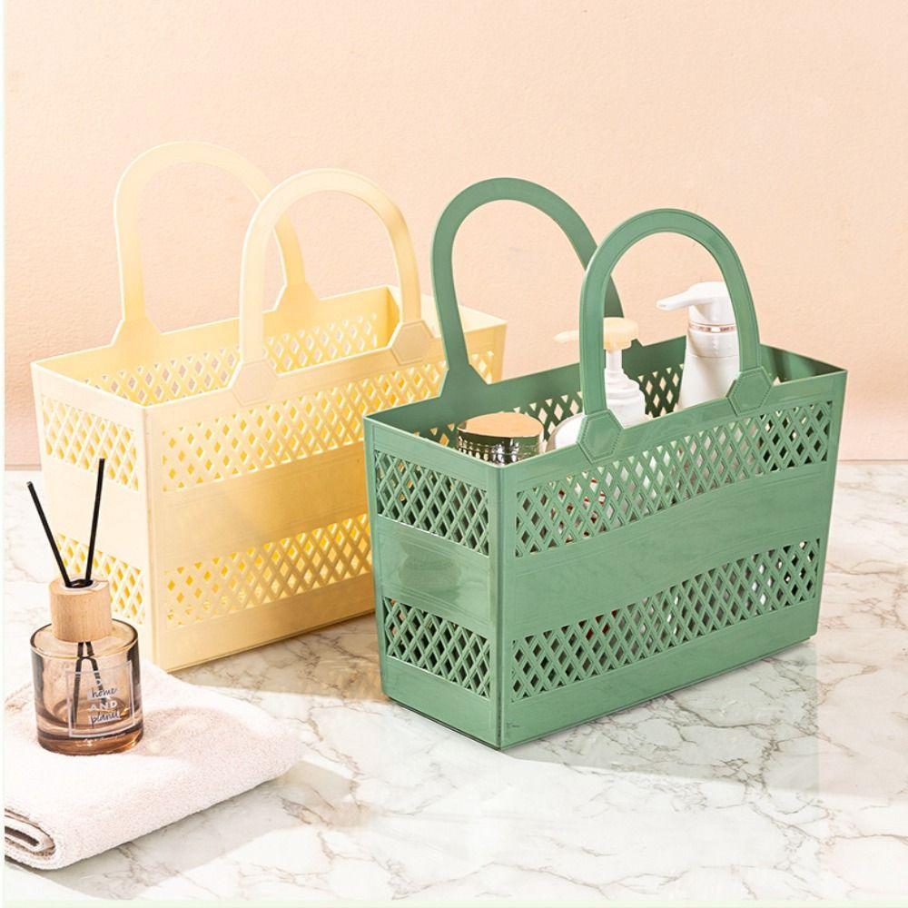 Drainable Hollow Out Storage Basket Multifunctional Washing Basket Portable Bath Basket