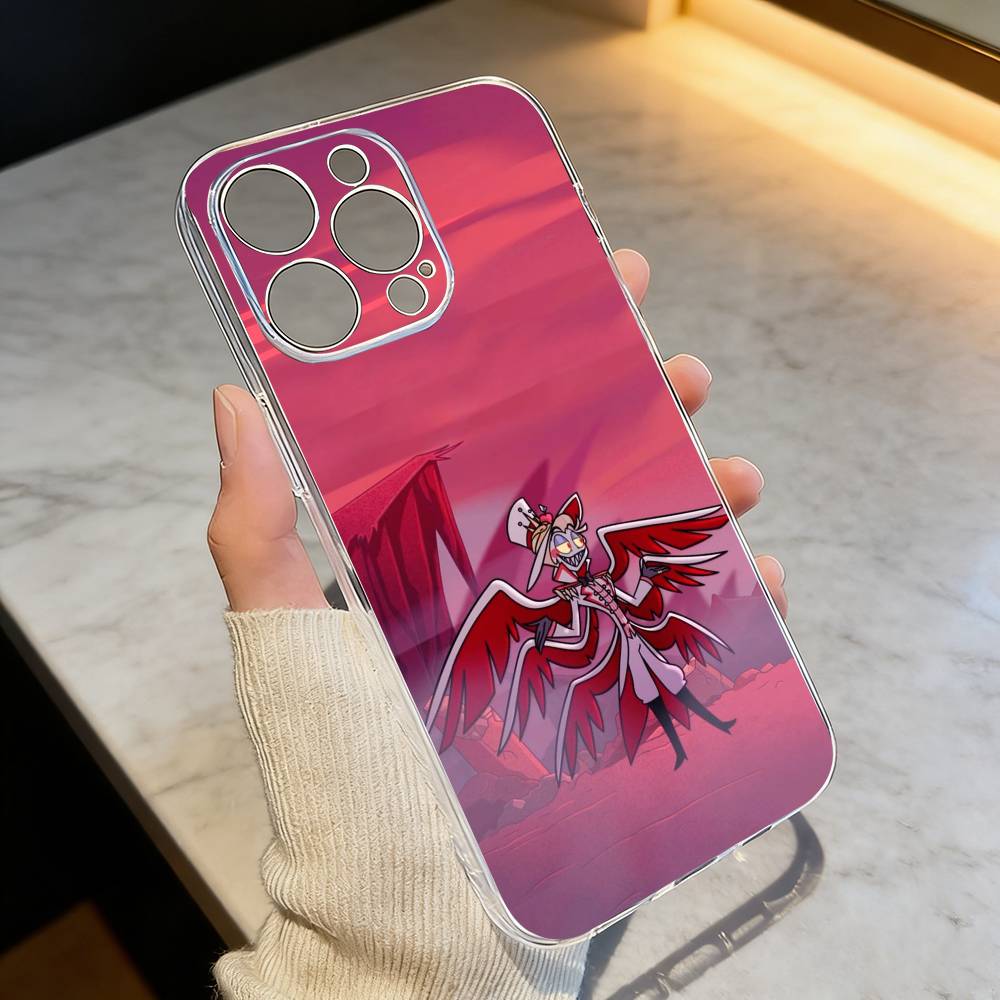 Чехол для телефона PC-Hazbin H-Hotel Alastor для iPhone 17 16 15 14 13 12 11 Mini Pro Max Plus Прозрачная крышка