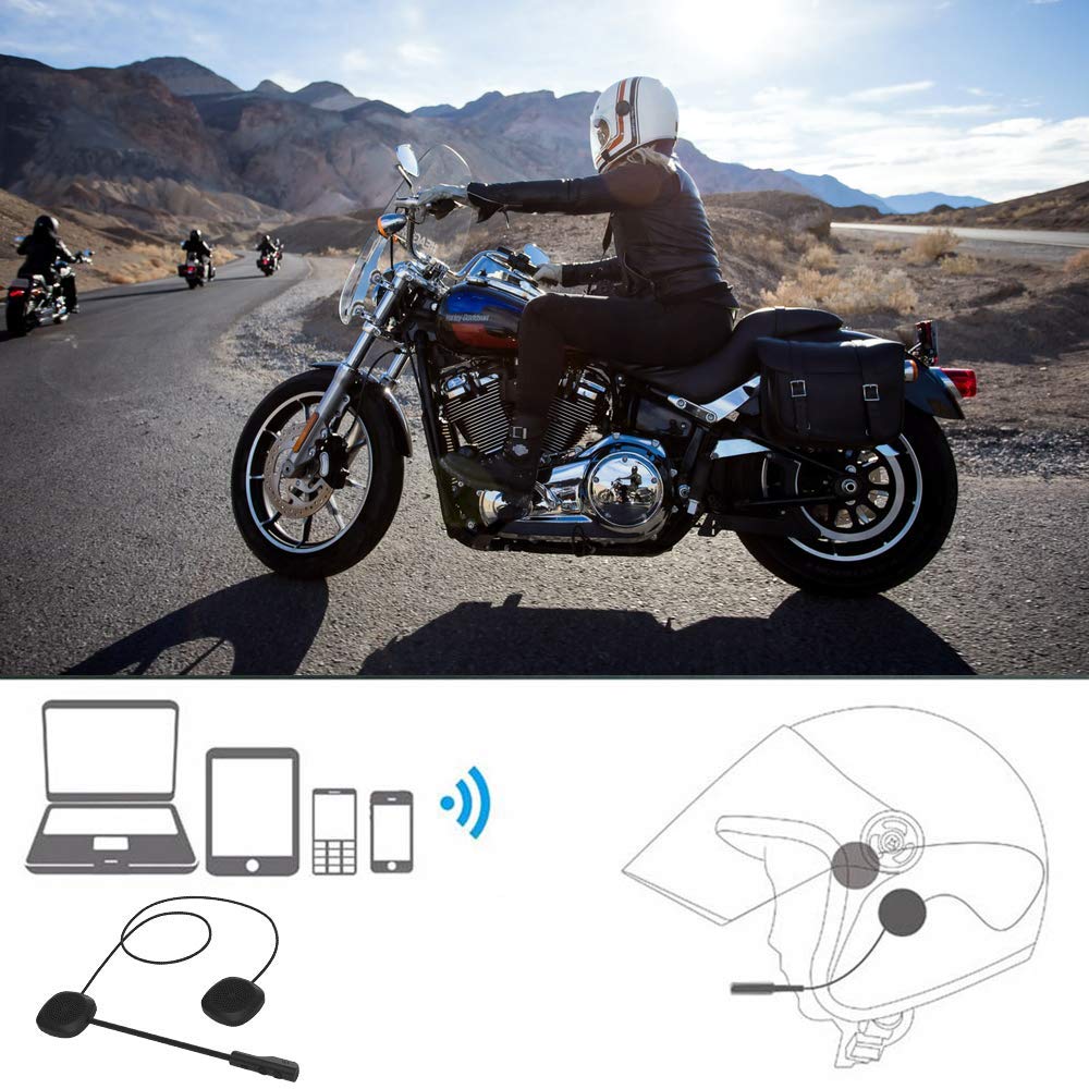 OBEST Bluetooth Motorcycle Helmet Earphones with 8 Hours of Continuous Music Auto Noise Call Number and Low Battery Warning 5.0 Playback, Answer,