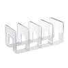 2Pcs Desk Bookend Acrylic Book End 4 Section Book Organizers Stand Magazine Stand Space Saving Shelf Bookend 32x14x13cm