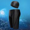 Men's High-Elastic Sharkskin-Like Swimming Trunks With Swim Cap Men's Swimsuit Set