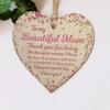 Деревянная подвесная табличка в форме сердца ко Дню матери, подарок для мамы, праздничный кулон для украшения вечеринки