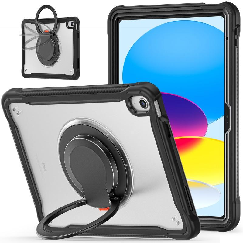 Rotating Stand Case IPad Pro 12.9 Inch With Wrist Strap Full Coverage Shockproof PC Shell Matte Finish