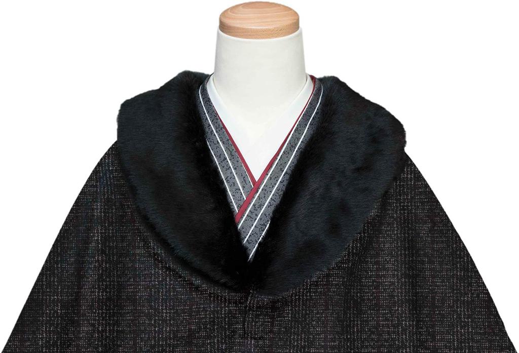 Японский стиль, мочалка, шерстяная смесь, новое [KYOETSU] пальто, накидка, пончо, воротник, 21, материал, женский (М, проверка)