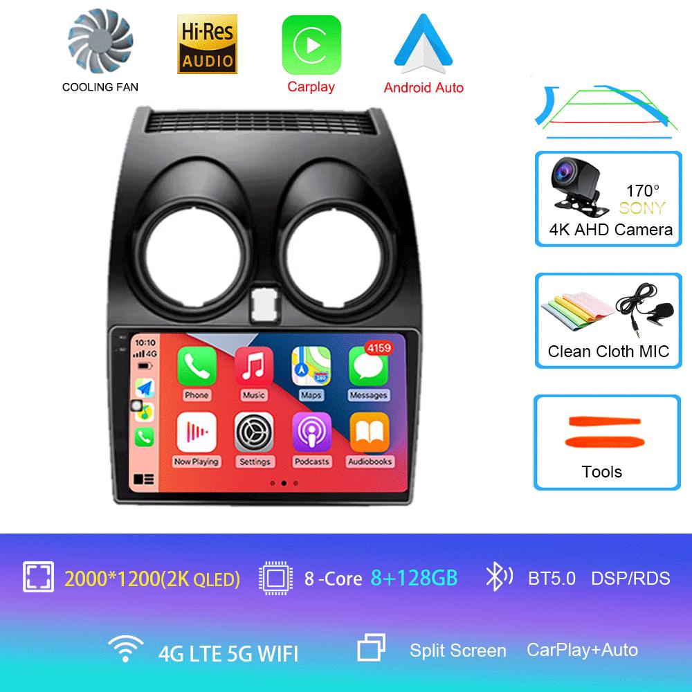 Android 14 2 DIN для Nissan Qashqai 1 J10 2006-2014 Радио Mobil Navigasi Pemutar Мультимедиа DVD Carplay Стереодинамик Ke