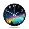 Wall Clock, Living Room, Silent Metal Clock, Bedroom, Circular Digital Wall Watch, Modern, Simple, Creative Clock