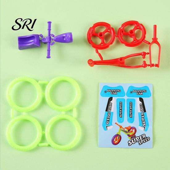 Colorful Bike Model 12Pcs DIY Mini Bicycle Assembly Toy Plastic Building Educational Simulation Decoration Party Favors Kids Hand-Eye Coordination