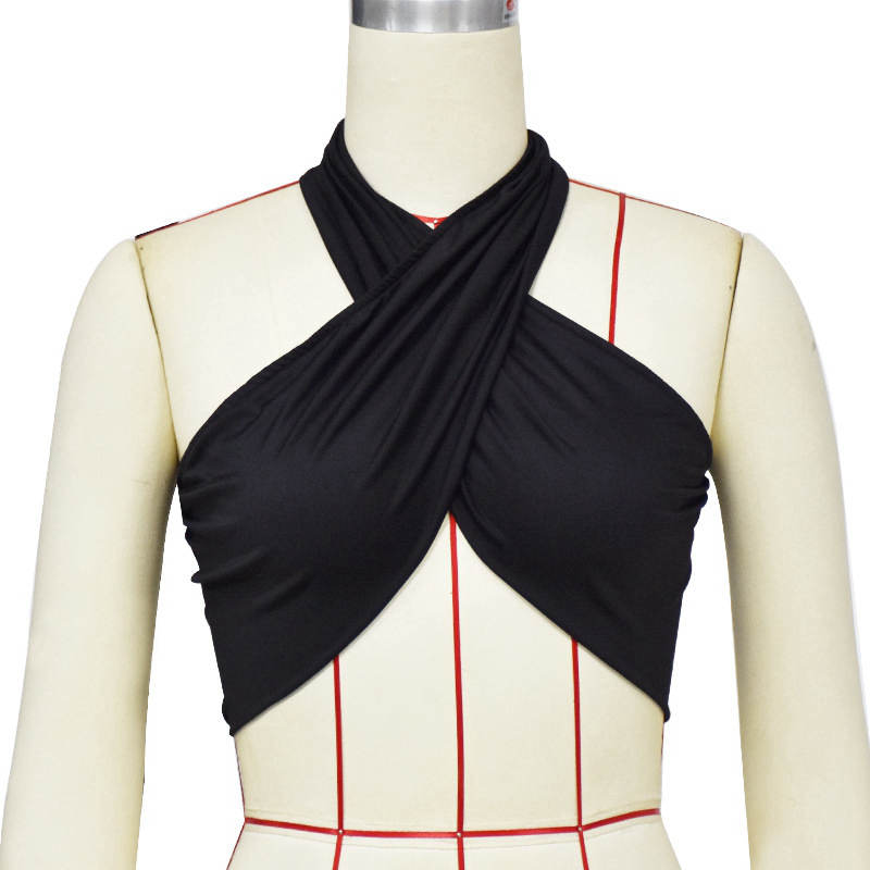 Летние однотонные блузки без рукавов с v-образным вырезом, женская сексуальная супер короткая майка с открытой спиной