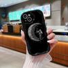 Ae97 Space Moon Astronaut Black art защитные чехлы для телефонов Samsung S23 S24 Ultra A55 A14 A25 Infinix Hot 40 Pro Tecno Spark 20 Wave TPU задняя крышка